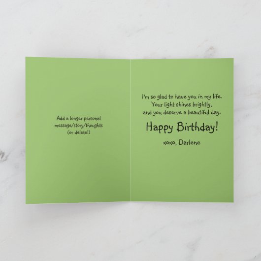 Licht in het donker Egel Vriend Gelukkige Verjaard Kaart (Binnen)