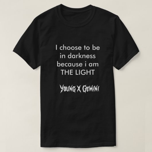 Licht in het donker t-shirt (Design voorkant)