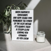 Licht in het inspirerend minigedicht poster