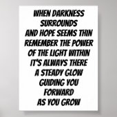 Licht in het inspirerend minigedicht poster (Voorkant)