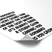 Licht in het inspirerend minigedicht poster (Hoek)