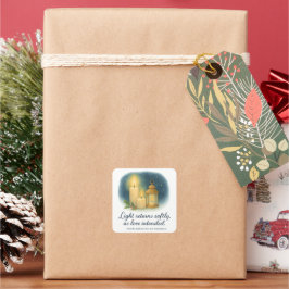 Licht in het stille seizoen – Kerstcadeautag Vierkante Sticker