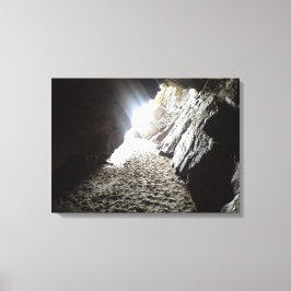 Licht in Maghera Caves Ierland Canvas Afdruk