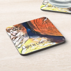 Licht is het leven - de Beach grot aan Zee Bier Onderzetter