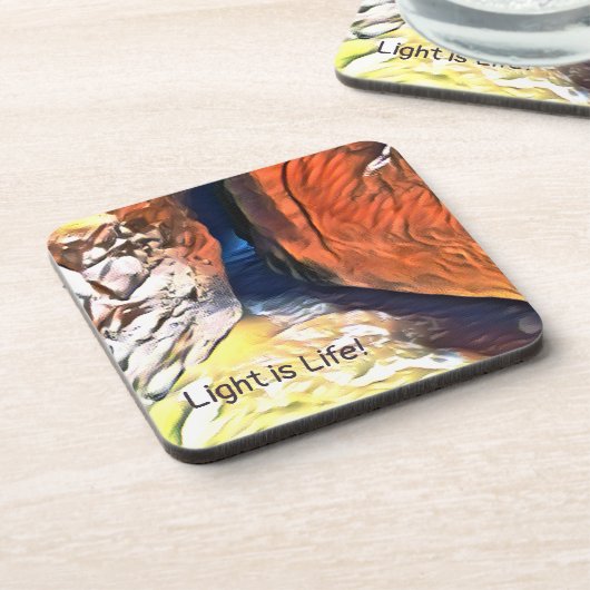 Licht is het leven - de Beach grot aan Zee Bier Onderzetter (Linkerzijde)