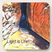 Licht is het leven - de Beach grot aan Zee Bier Onderzetter (Voorkant)