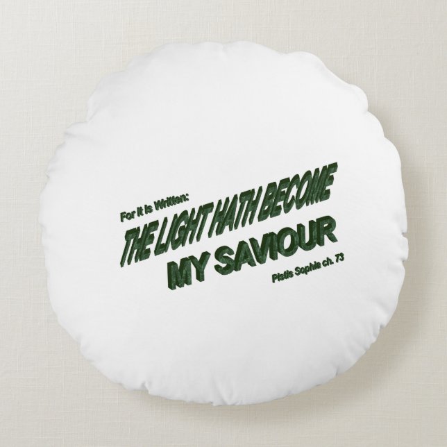 Licht is mijn redder geworden - Groen Rond Kussen (Voorkant)