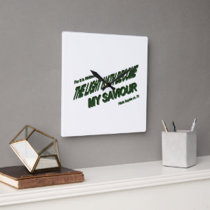 Licht is mijn redder geworden - Groen Vierkante Klok