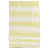 Licht Ivory White Stripes patronen elegant stijlvo Medium Cadeauzakje (Achterkant)