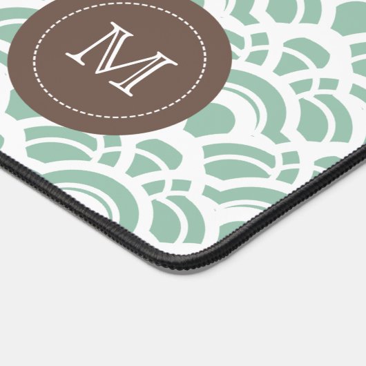 Licht Jade Patroon Monogram Bureaumat (Hoek)