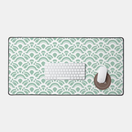 Licht Jade Patroon Monogram Bureaumat (Keyboard & Muis)