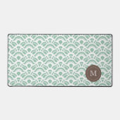 Licht Jade Patroon Monogram Bureaumat (Voorkant)