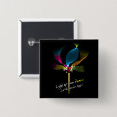 Licht je dromen op vierkante button 5,1 cm (Voorkant /achterkant)