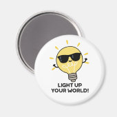 Licht je wereld op met grappige positieve bulb pun magneet (Voorkant / Achterkant)
