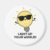 Licht je wereld op met grappige positieve bulb pun magneet (Voorkant)