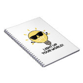 Licht je wereld op met grappige positieve bulb pun notitieboek (Rechterzijde)