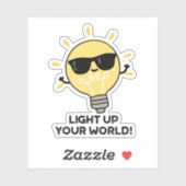Licht je wereld op met grappige positieve bulb pun sticker (Vel)