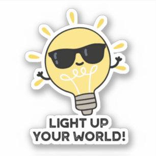 Licht je wereld op met grappige positieve bulb pun sticker