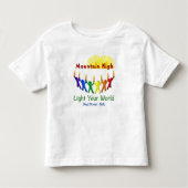 Licht je wereldberg hoge moderne theebroek kinder shirts (Voorkant)