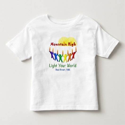 Licht je wereldberg hoge moderne theebroek kinder shirts (Voorkant)