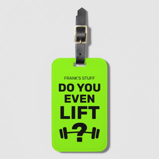 Licht je zelfs op? Funny custom neon green reis Bagagelabel (Voorkant (verticaal))