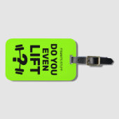 Licht je zelfs op? Funny custom neon green reis Bagagelabel (Voorkant (horizontaal))