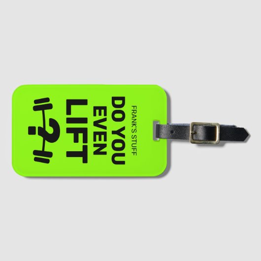 Licht je zelfs op? Funny custom neon green reis Bagagelabel (Voorkant (horizontaal))