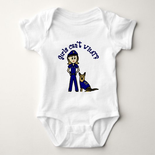 Licht K9 Politie Meisje Romper (Voorkant)