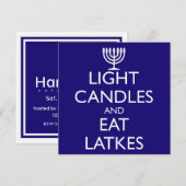 LICHT KAARSEN EN EET LATKES Chanoeka Kaart (Voorkant / Achterkant)