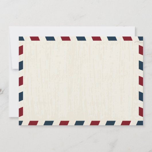 Licht  Kaart Trouwen Airmail Repetitie Diner (Achterkant)