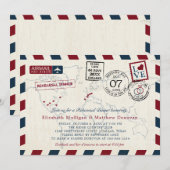 Licht  Kaart Trouwen Airmail Repetitie Diner (Voorkant / Achterkant)