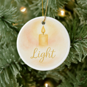 Licht kerstornament keramisch ornament