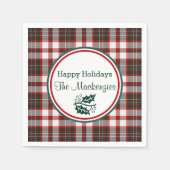 Licht kerstpatroon gepersonaliseerd servetten (Voorkant)