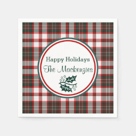 Licht kerstpatroon gepersonaliseerd servetten