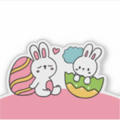 Licht kleurrijk Baby konijn voor paasdag Sticker (Voorkant)