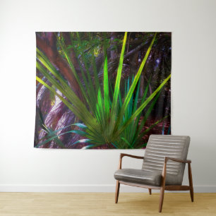 Licht komt naar het bos. wandkleed