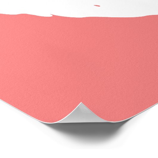 Licht koraal en witte lips poster (Hoek)