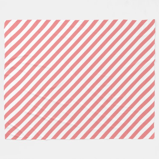 Licht koraal gestreept design fleece deken (Voorkant (Horizontaal))