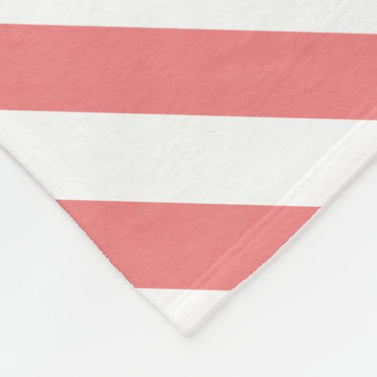 Licht koraal gestreept design fleece deken (Hoek)