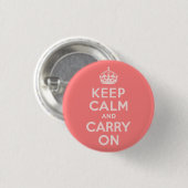 Licht koraal kalm houden en doorgaan ronde button 3,2 cm (Voorkant /achterkant)