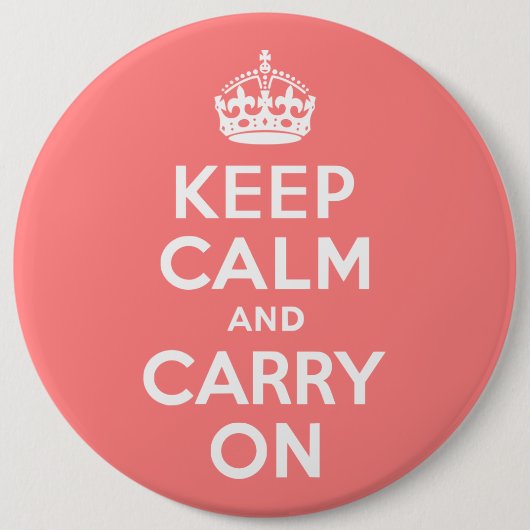 Licht koraal kalm houden en doorgaan ronde button 6,0 cm (Voorkant)