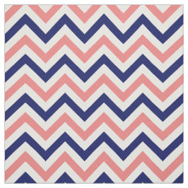 Licht koraal, marine, wit LG Chevron ZigZag Sz6 Stof