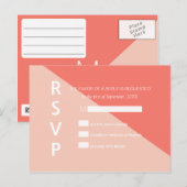 Licht koraal Perzik twee Tone RSVP-Briefkaarten Uitnodiging Briefkaart (Voorkant / Achterkant)