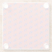 Licht koraal strand paraplu glas Onderzetter (Achterkant)