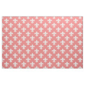 Licht koraal, wit fleur de lis patroon stof (Fat Quarter)