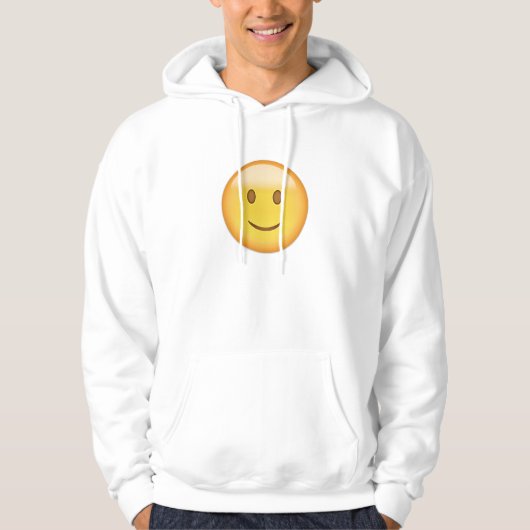 Licht lachend gezicht Emoji Hoodie (Voorkant)
