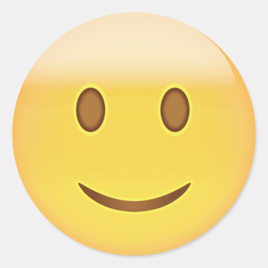 Licht lachend gezicht Emoji Ronde Sticker (Voorkant)