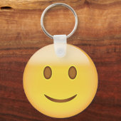 Licht lachend gezicht Emoji Sleutelhanger (Voorkant)