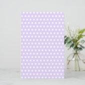 Licht lavendel met witte stippen briefpapier (Staand voorkant)
