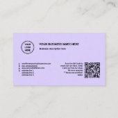Licht Lavendel minimaal Voeg je Logo QR code toe Klantenkaartje (Achterkant)